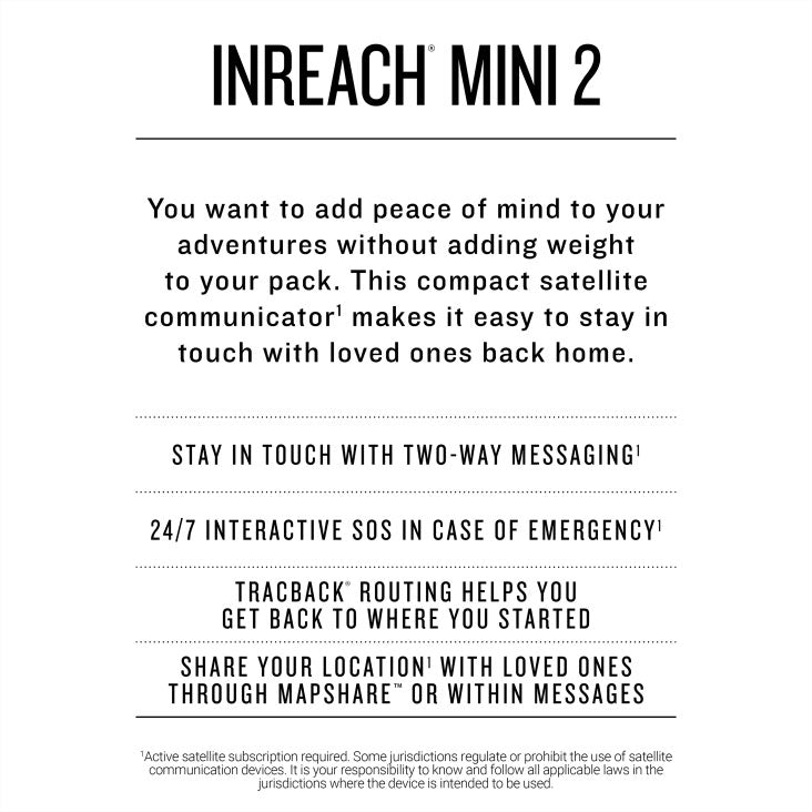 Garmin inReach Mini 2 GPS Satellite Communicator, Black